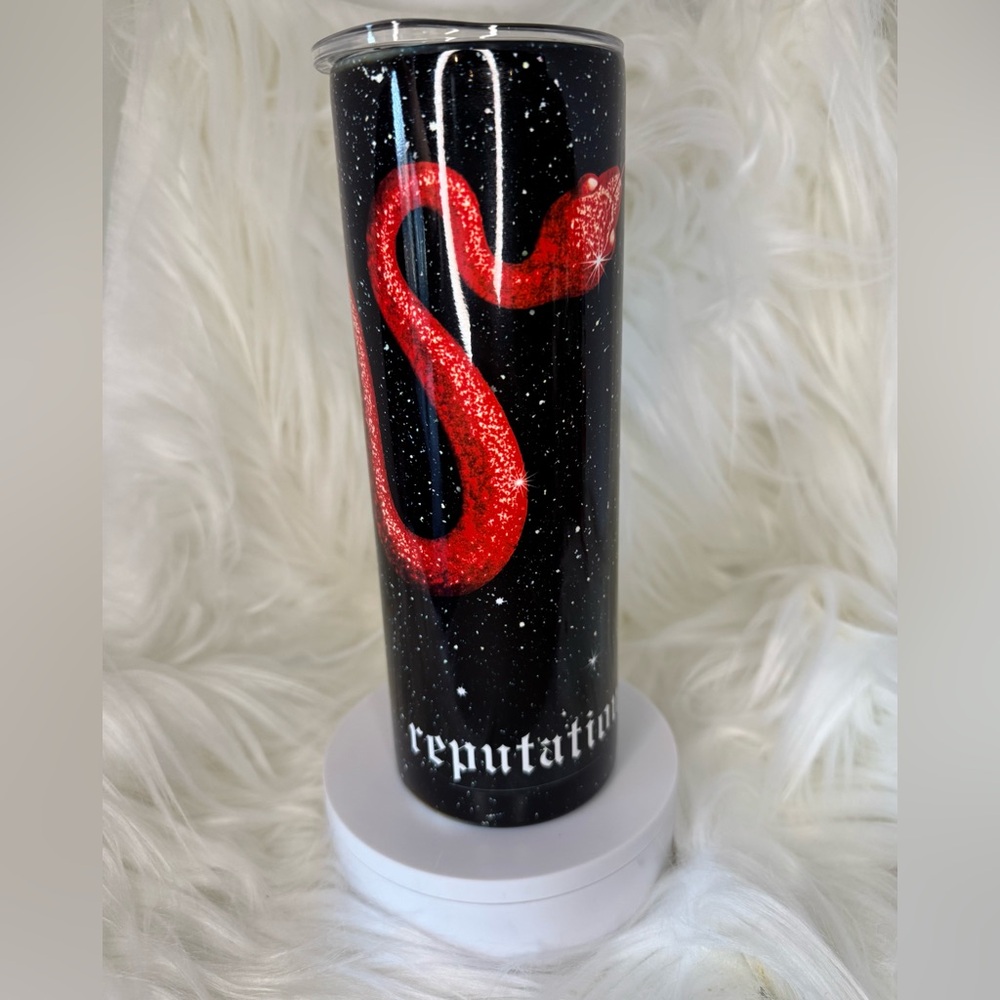 TS Reputation inspired Black & Red Snake Tumbler
